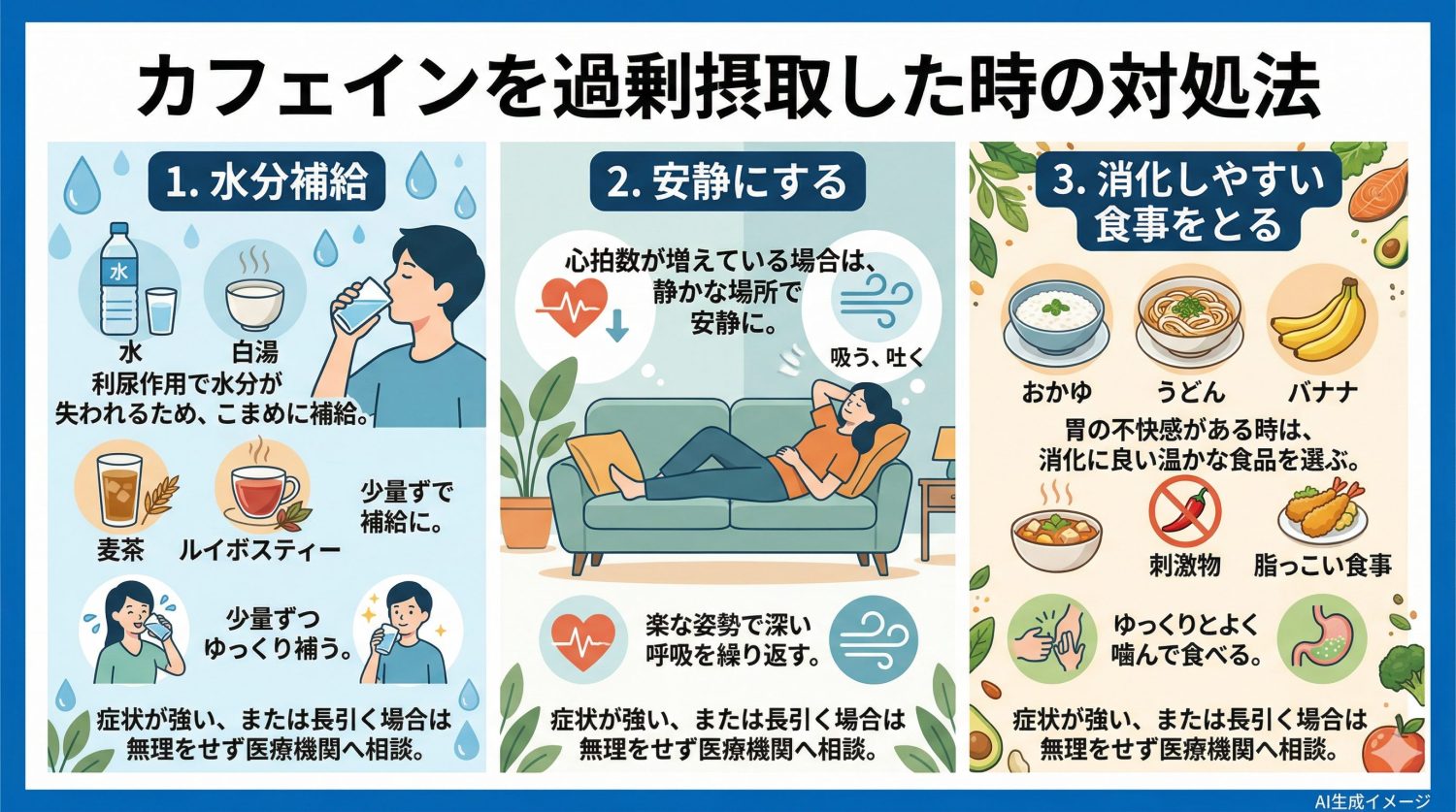 カフェイン過剰摂取時の対処法
