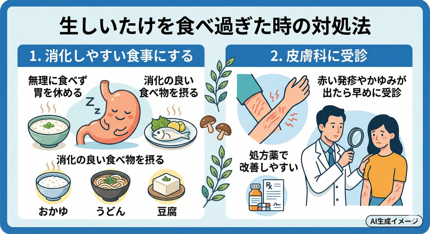 生しいたけを食べ過ぎた時の対処法