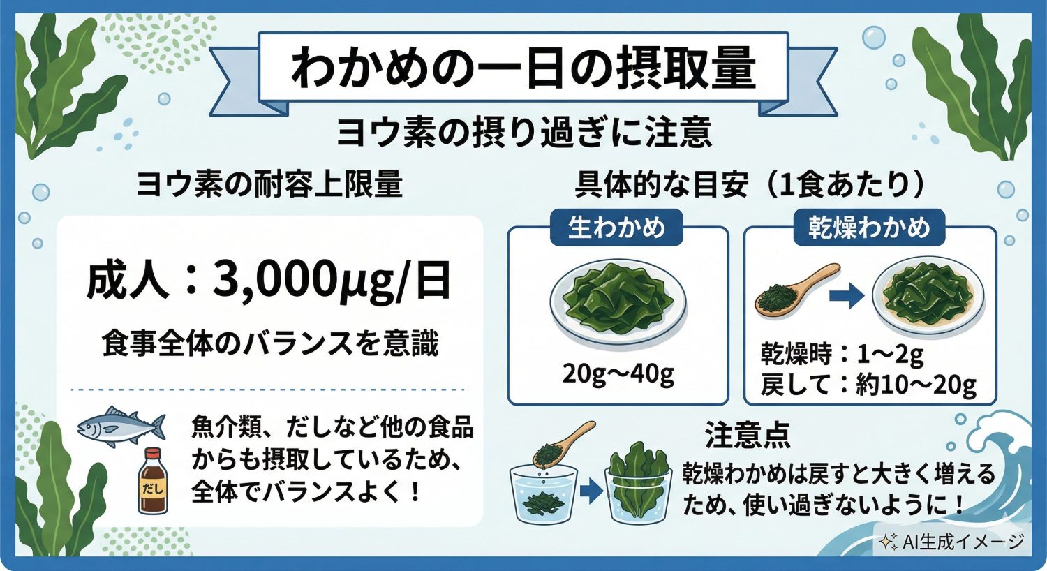 わかめの一日の摂取量