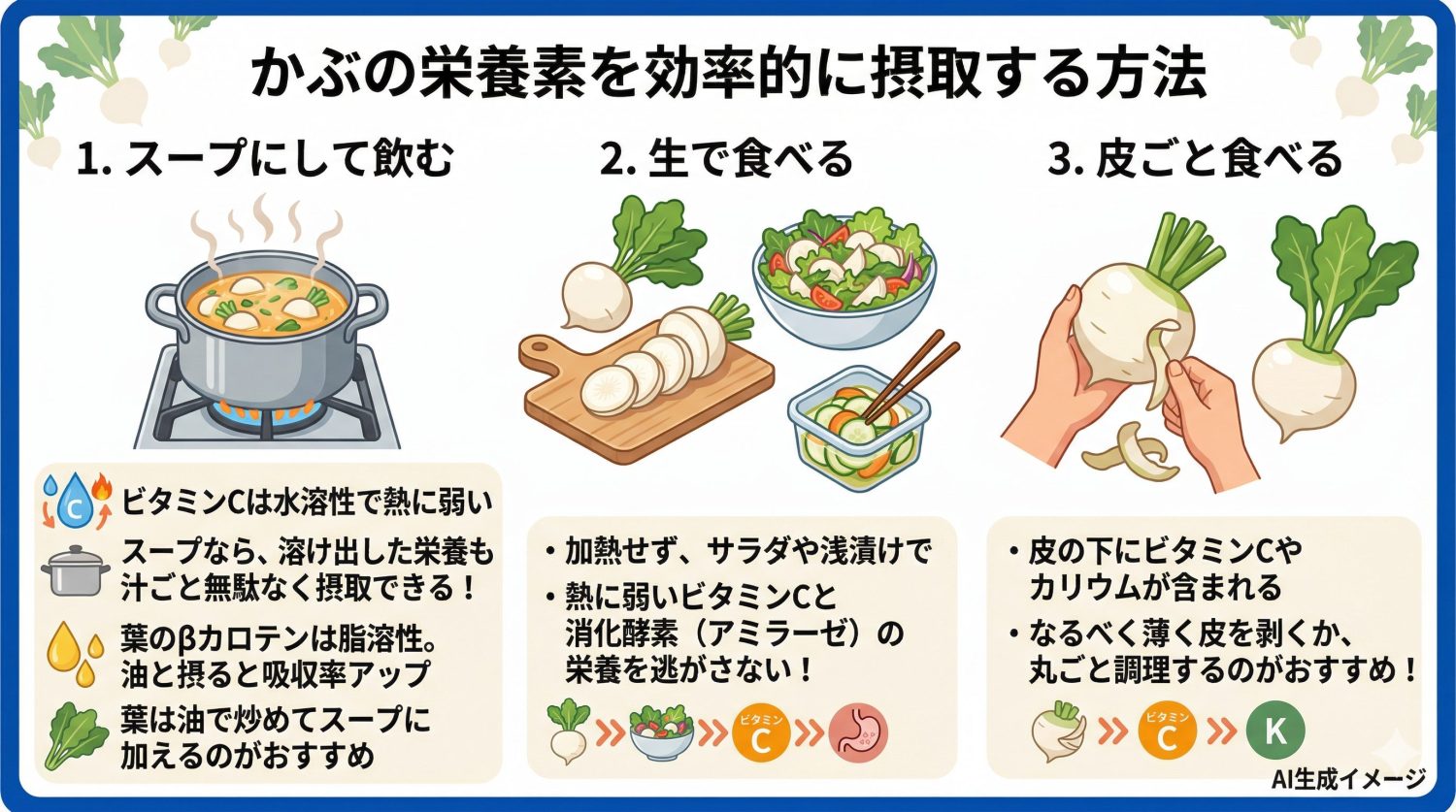 かぶの栄養を効率的に摂る方法