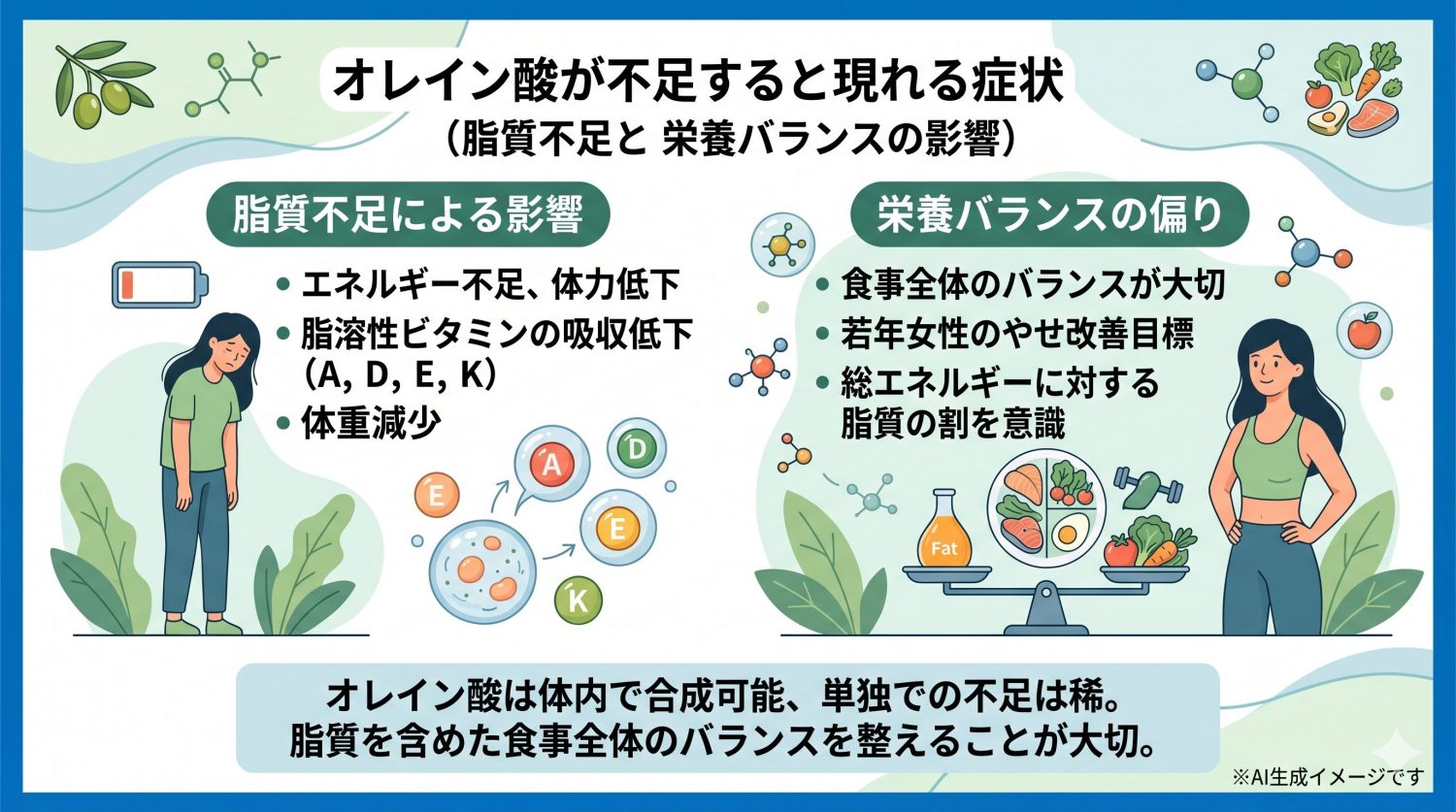 オレイン酸が不足すると現れる症状
