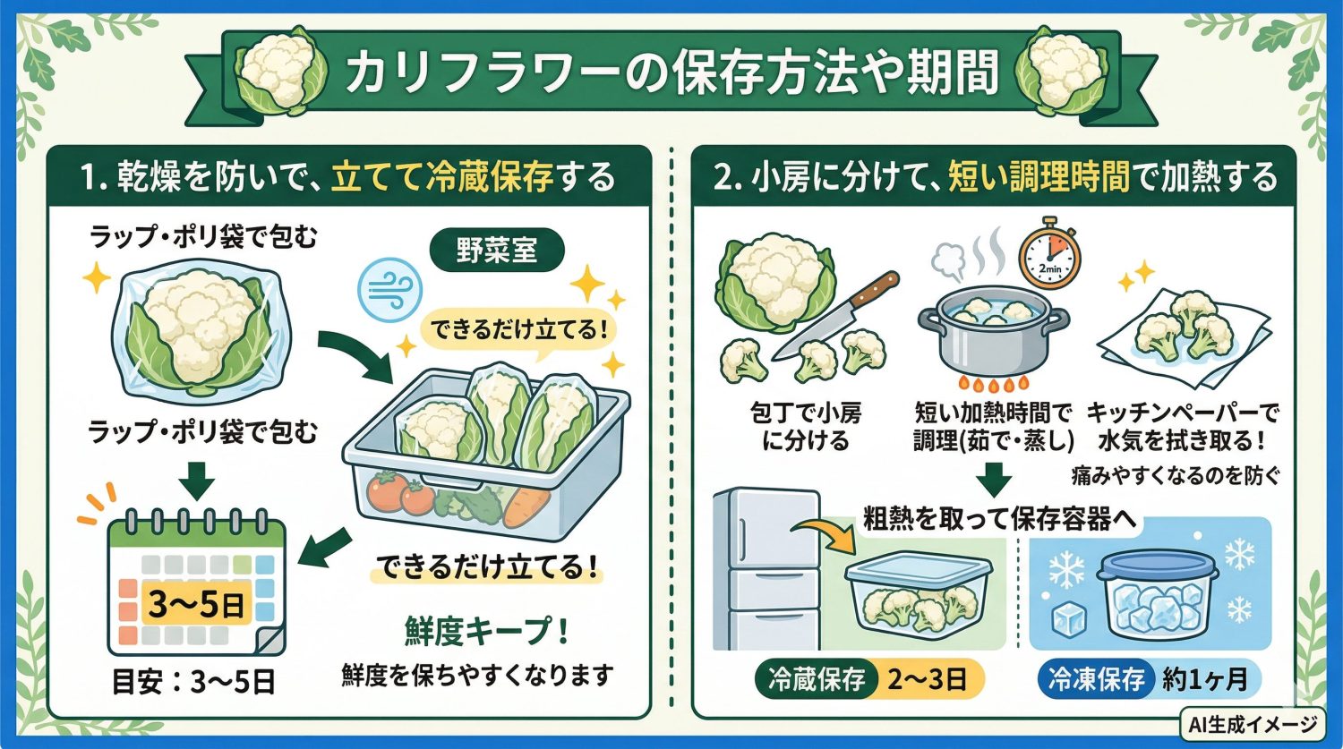 カリフラワーの保存方法