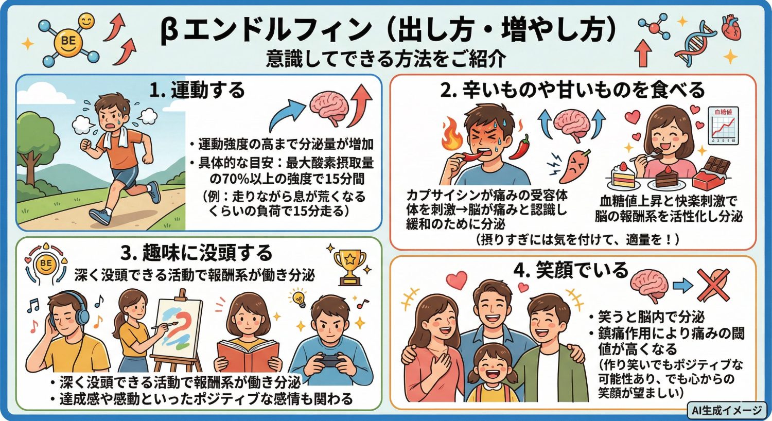 βエンドルフィンの出し方(増やし方)