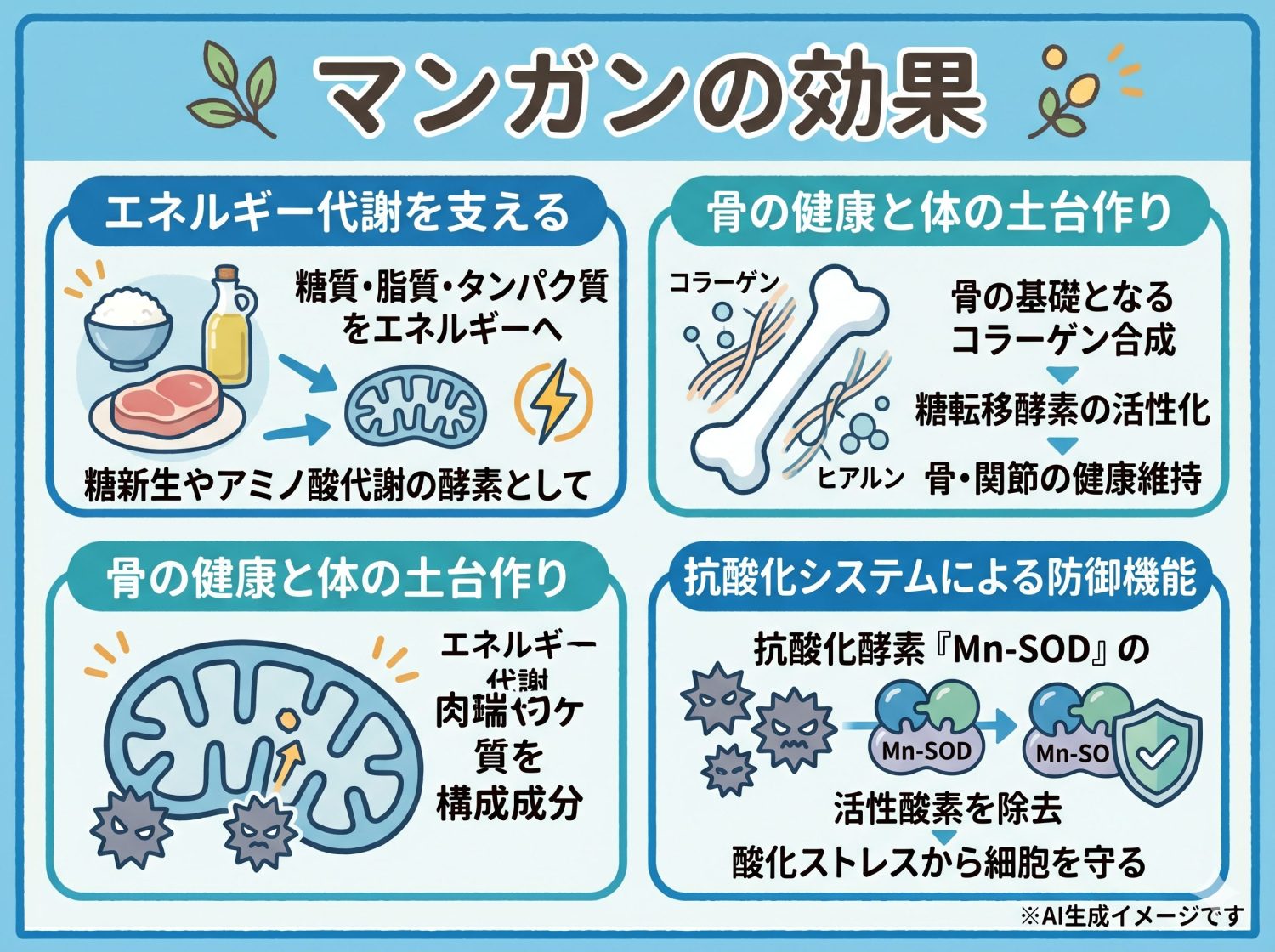 マンガンの主な効果