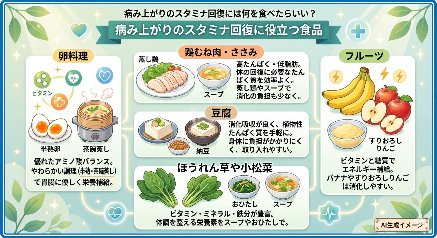 病み上がりのスタミナ回復には何を食べたらいい？