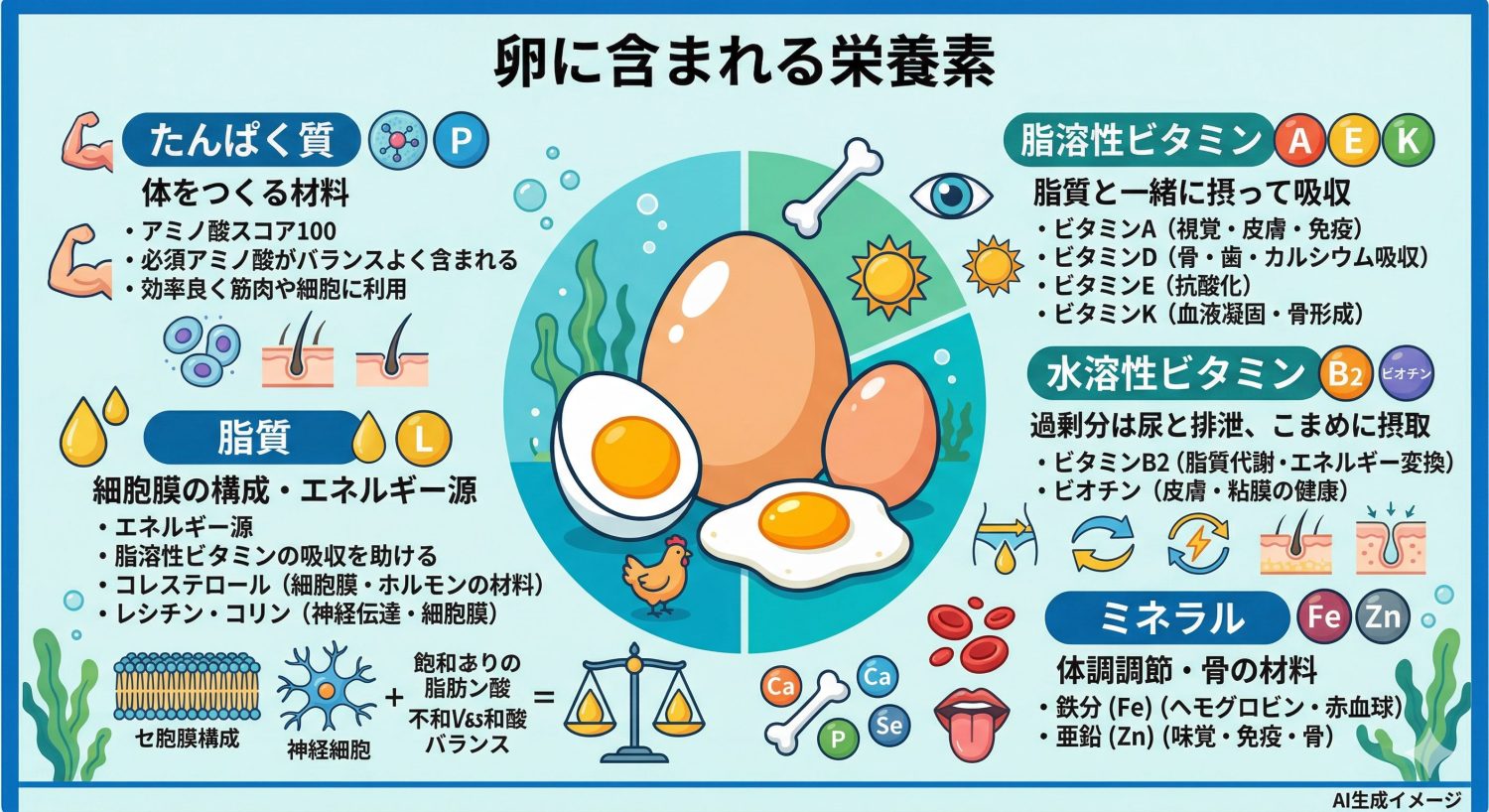 卵に含まれる栄養素