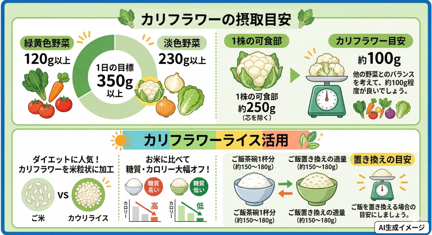 カリフラワーの一日の摂取量