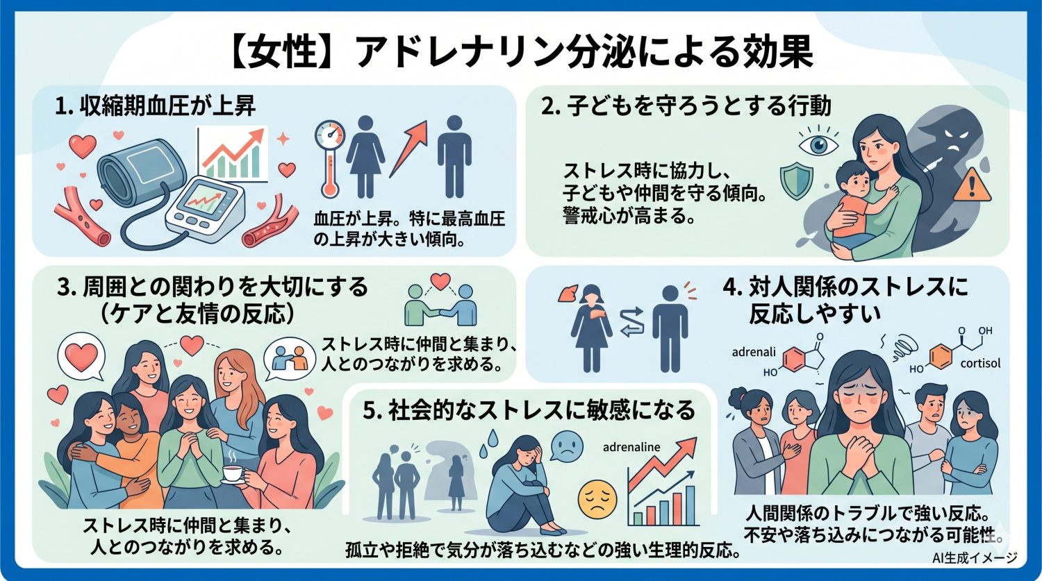 【女性】アドレナリンが分泌されるとどんな効果がある？