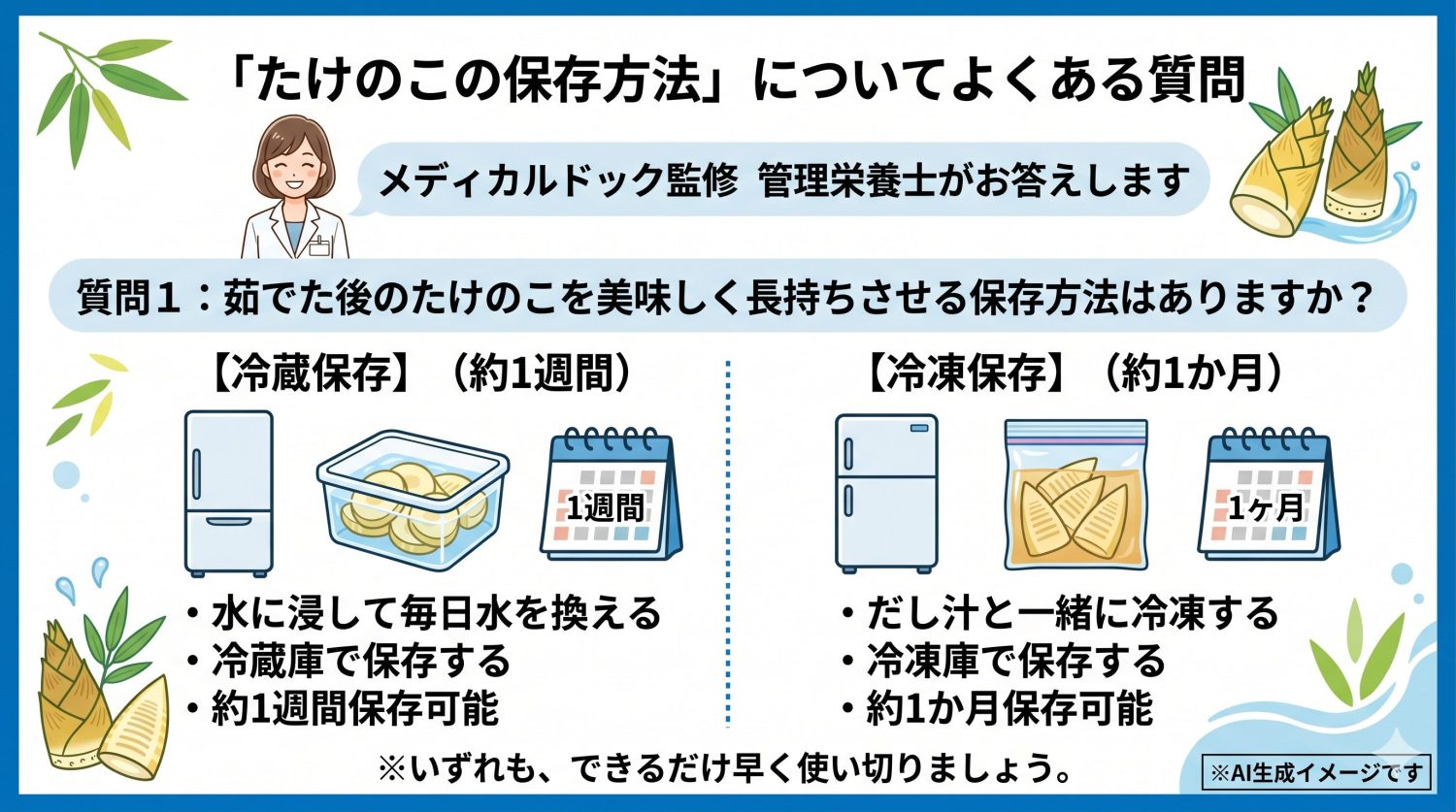 「たけのこの保存方法」についてよくある質問