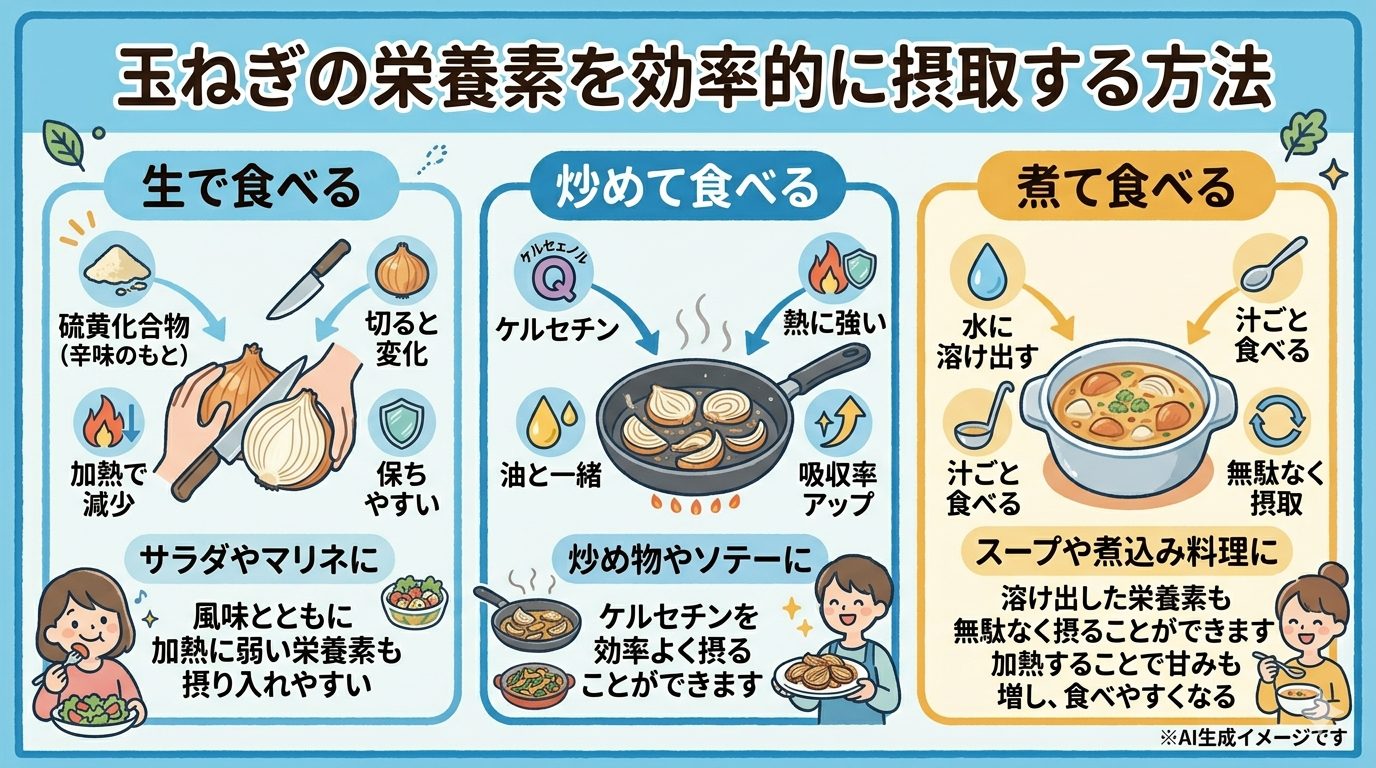 玉ねぎの栄養素を効率的に摂取する方法