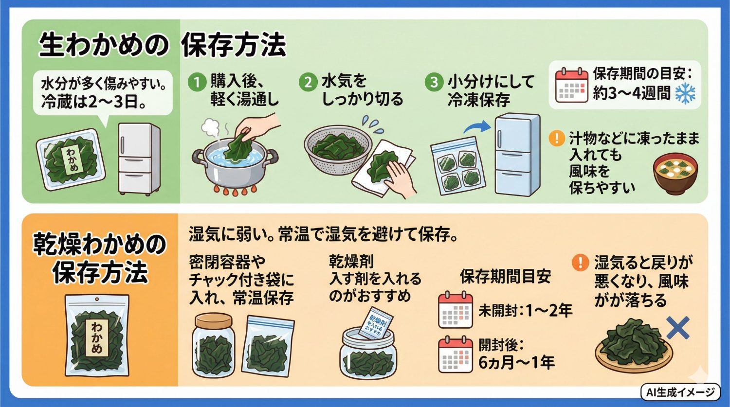 わかめの保存方法