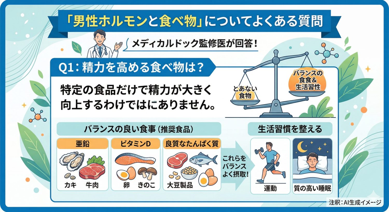 「男性ホルモンと食べ物」についてよくある質問