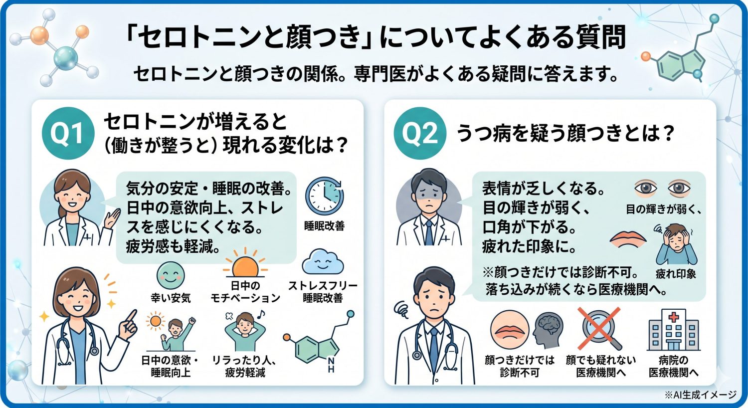 「セロトニンと顔つき」についてよくある質問