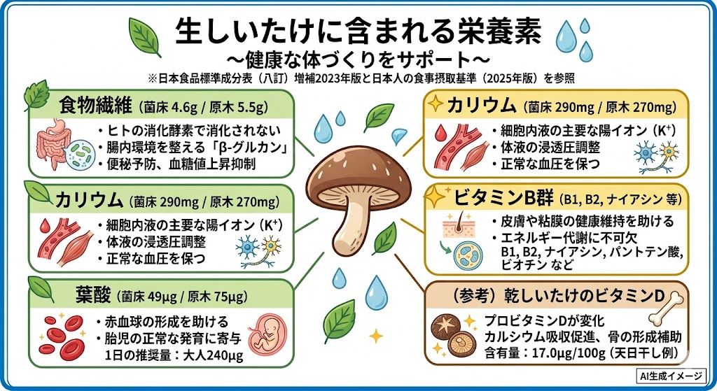 生しいたけに含まれる栄養素