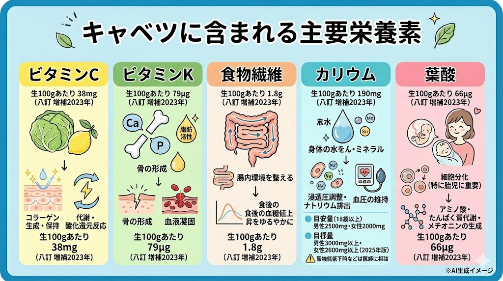 キャベツに含まれる栄養素