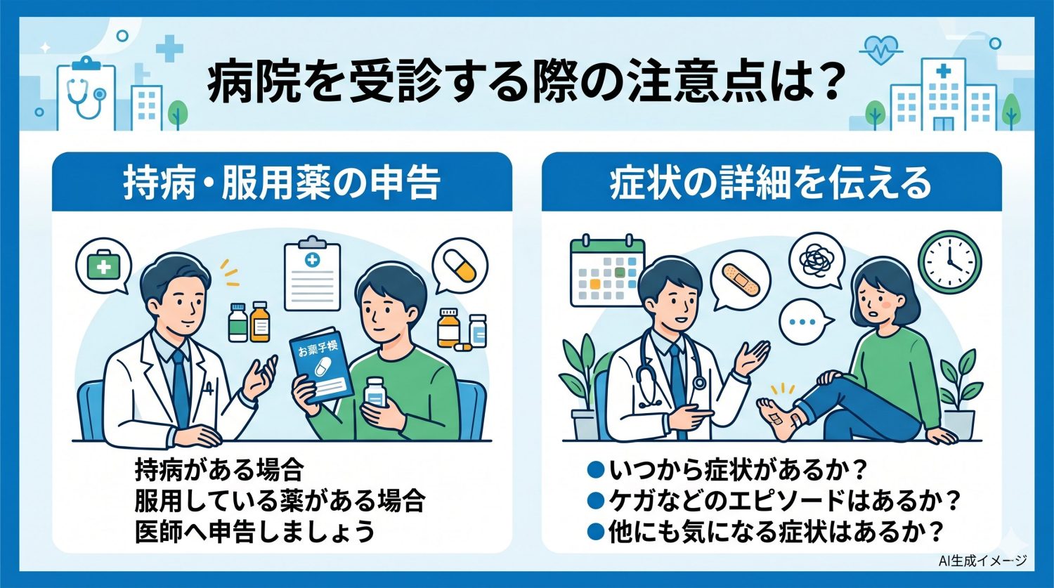 病院を受診する際の注意点は？