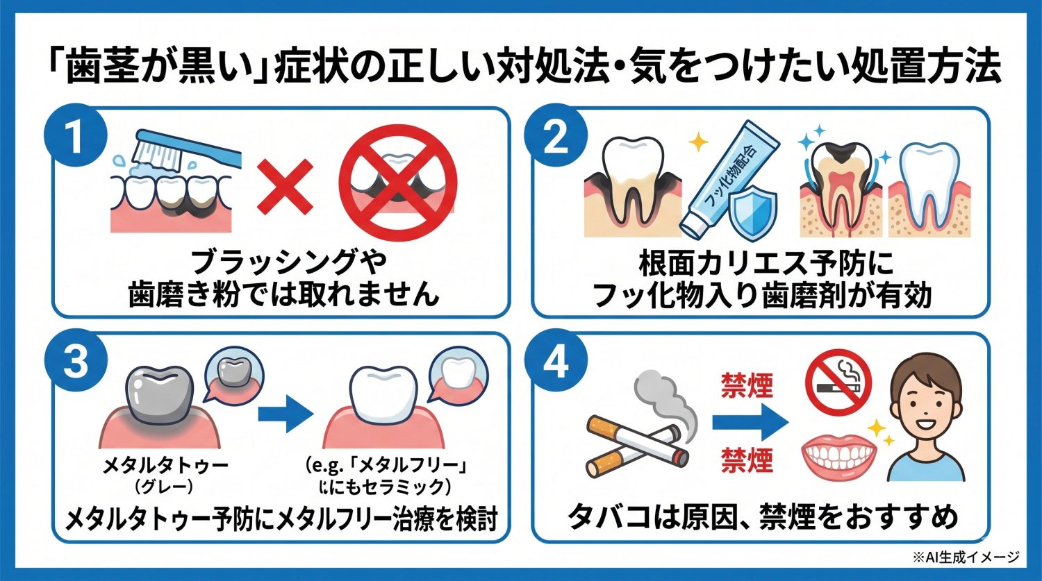 「歯茎が黒い」症状の正しい対処法･気をつけたい処置方法は？