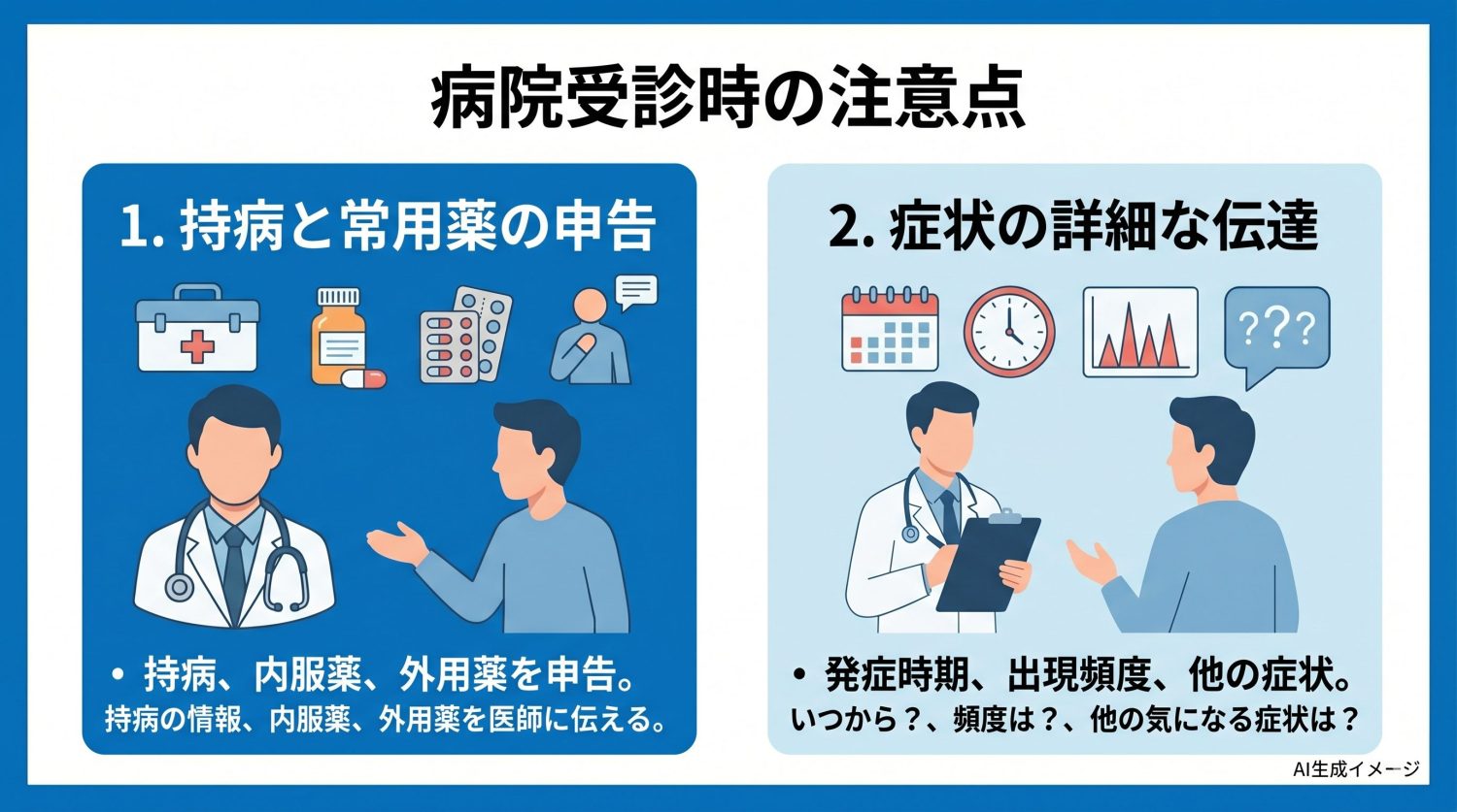 病院を受診する際の注意点は？