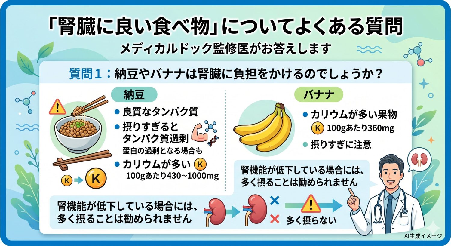 「腎臓に良い食べ物」についてよくある質問