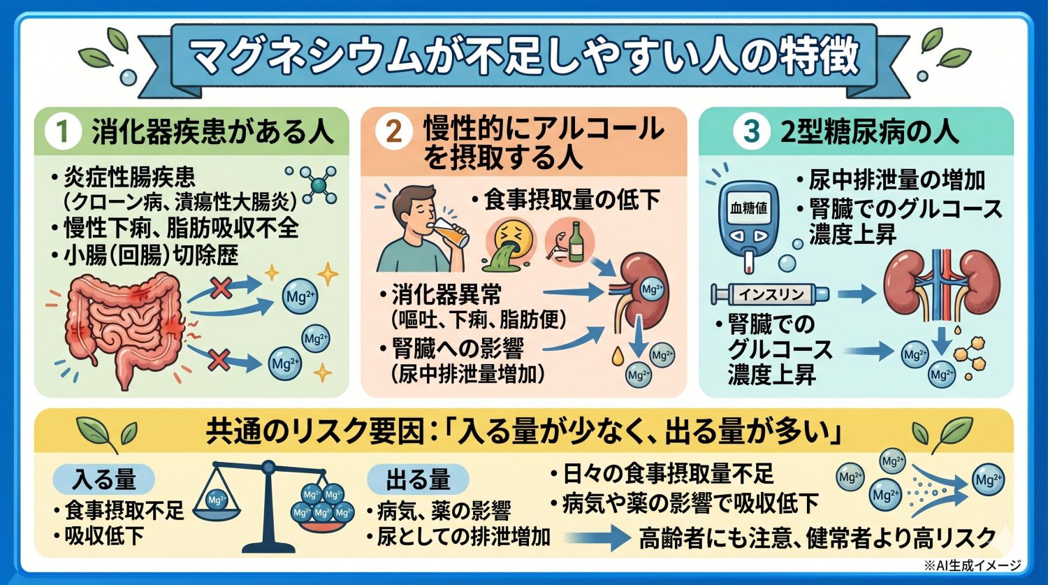 マグネシウムが不足しやすい人の特徴