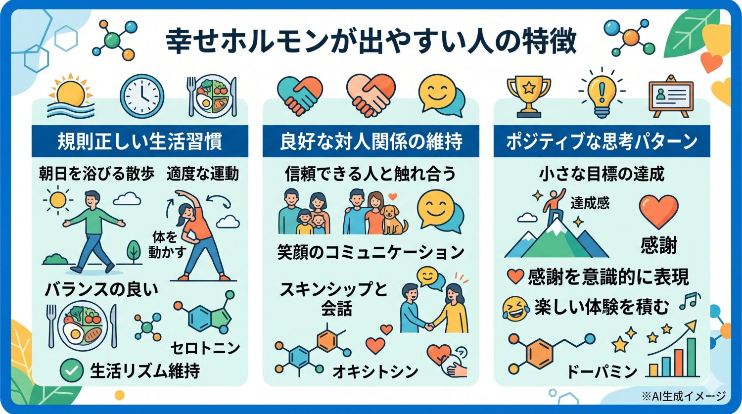 幸せホルモンが出やすい人の特徴