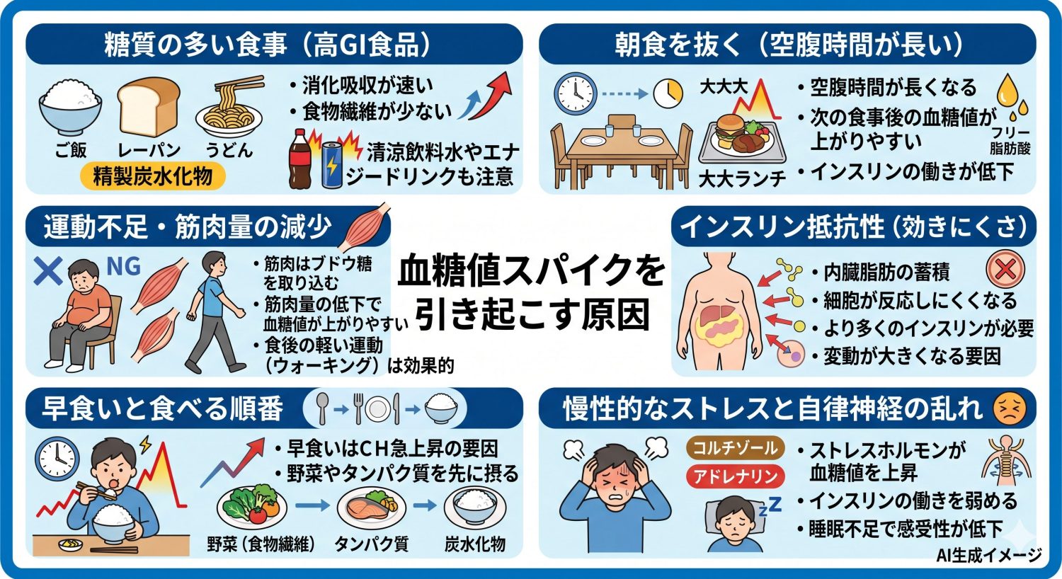 血糖値スパイクを引き起こす原因
