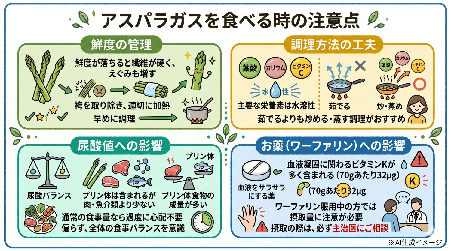アスパラガスを食べる時の注意点