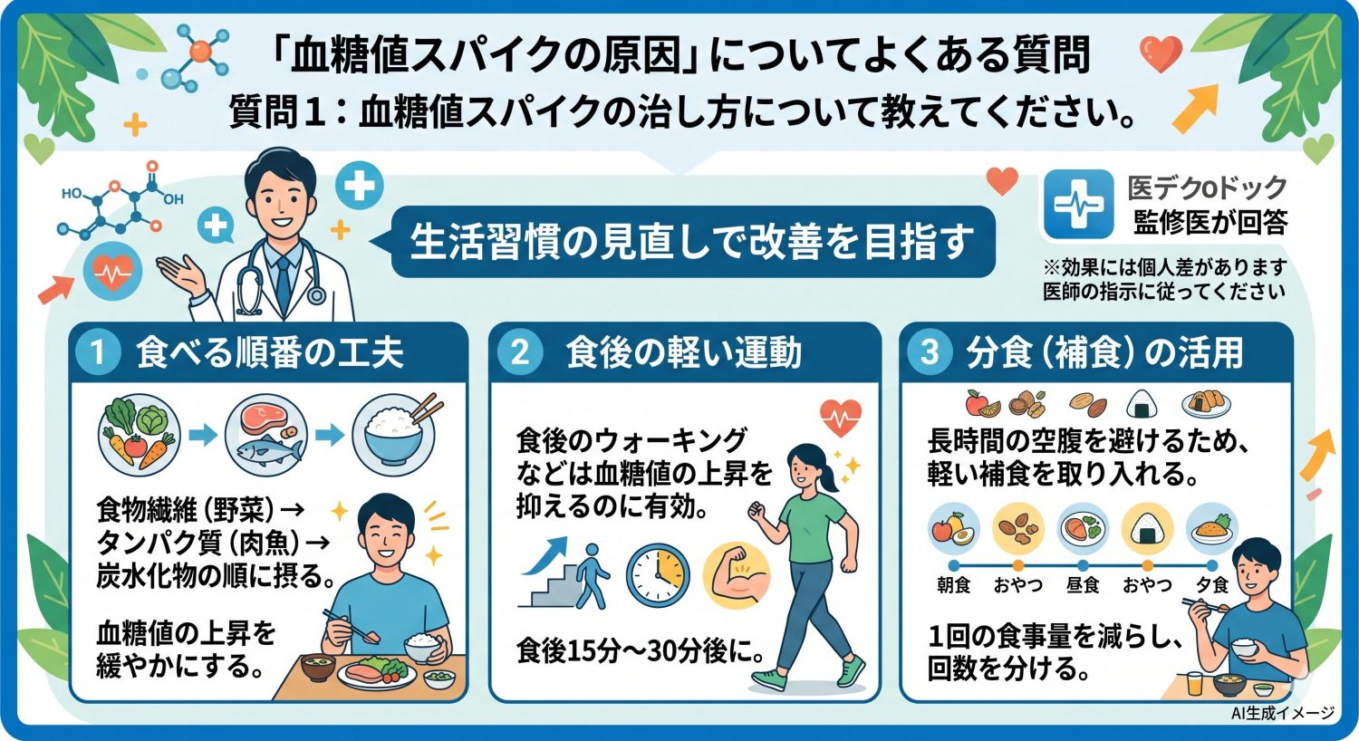「血糖値スパイクの原因」についてよくある質問