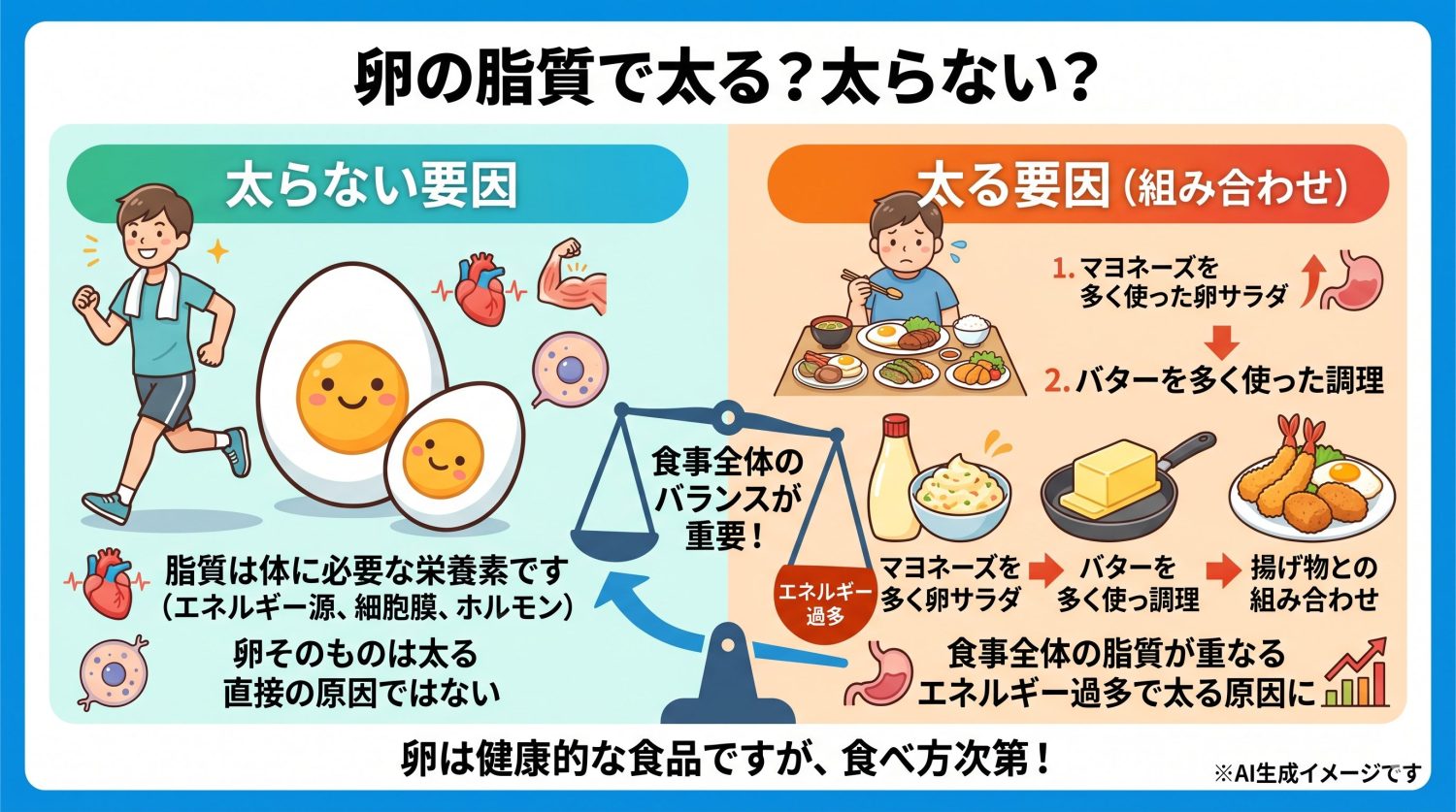 卵の脂質で太る？太らない？