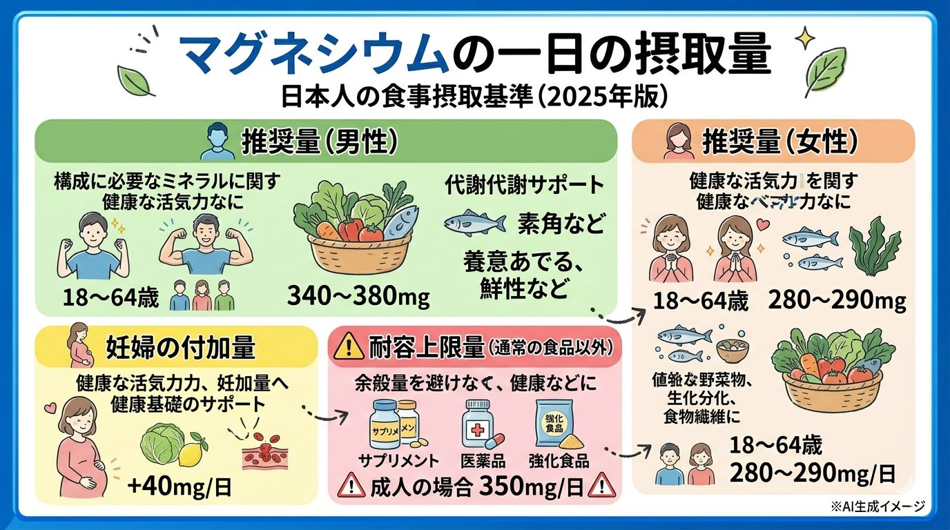 マグネシウムの一日の摂取量