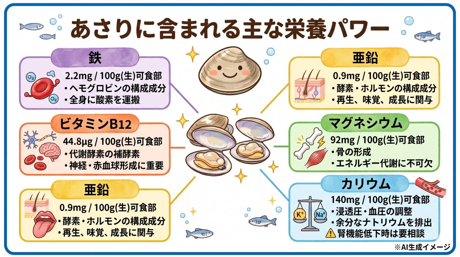 あさりに含まれる栄養素