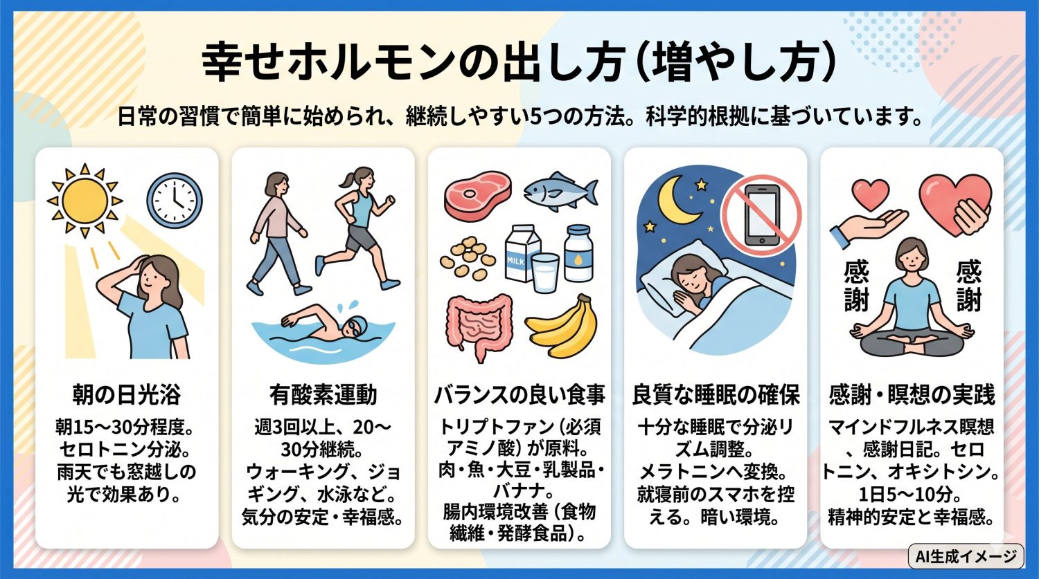 幸せホルモンの出し方(増やし方)