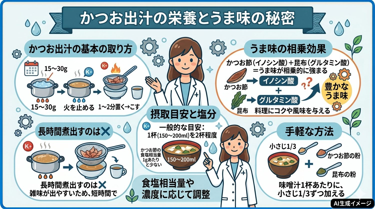 かつおの出汁に含まれる栄養は？