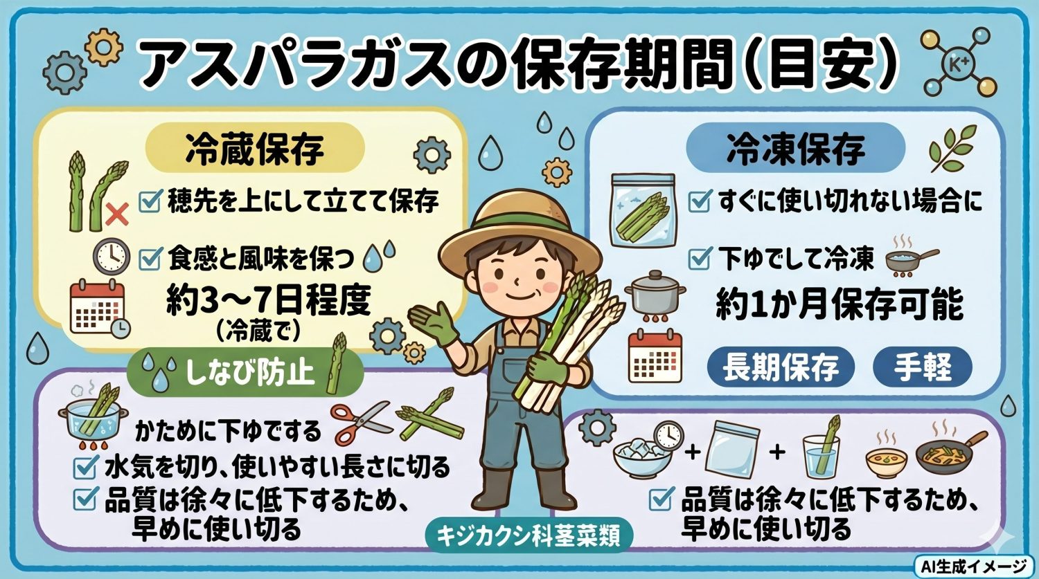 アスパラガスの保存期間