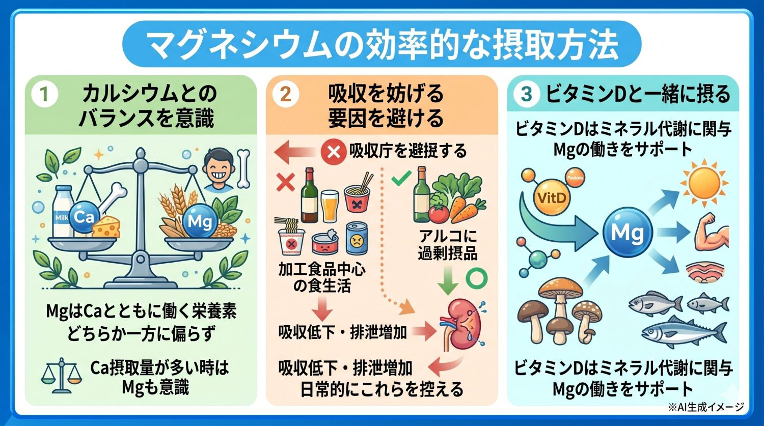 マグネシウムの効率的な摂取方法