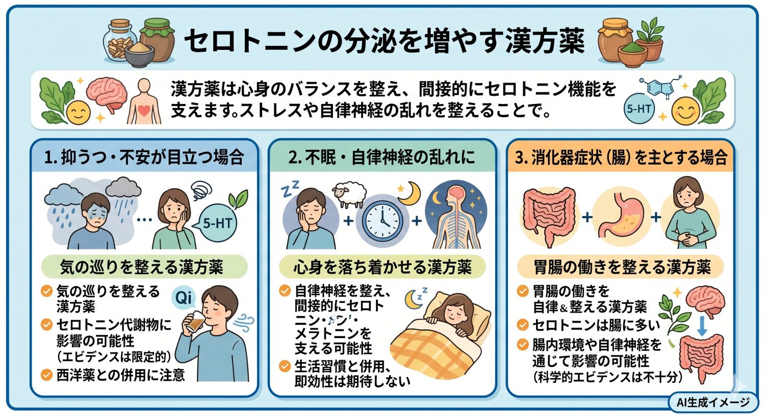 セロトニンの分泌を増やす漢方薬