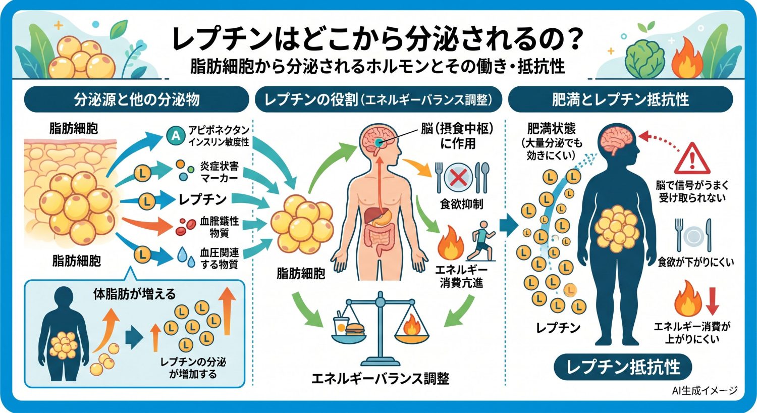 レプチンはどこから分泌されるの？