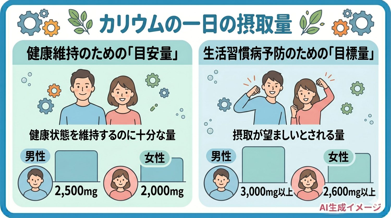 カリウムの一日の摂取量