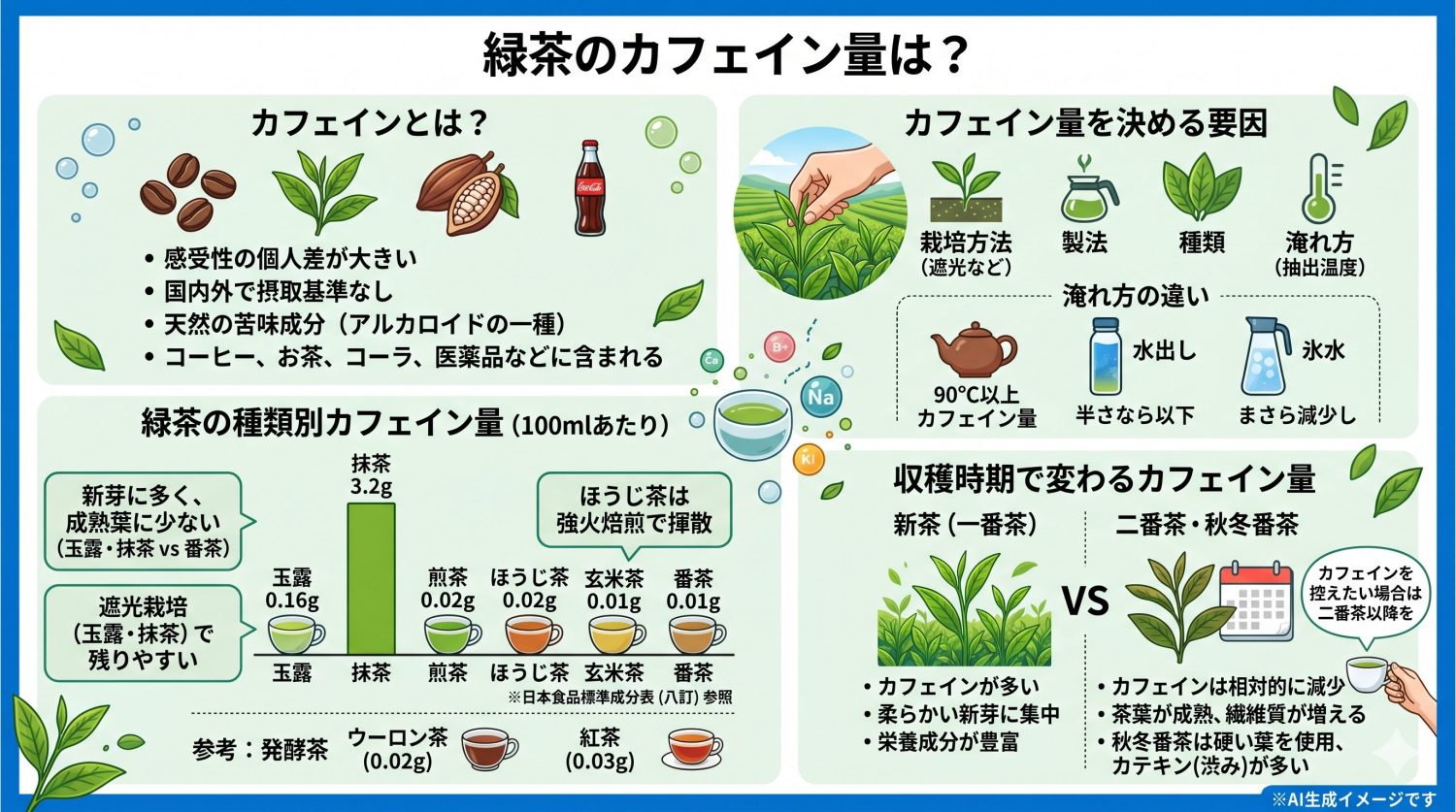 緑茶のカフェイン量は？
