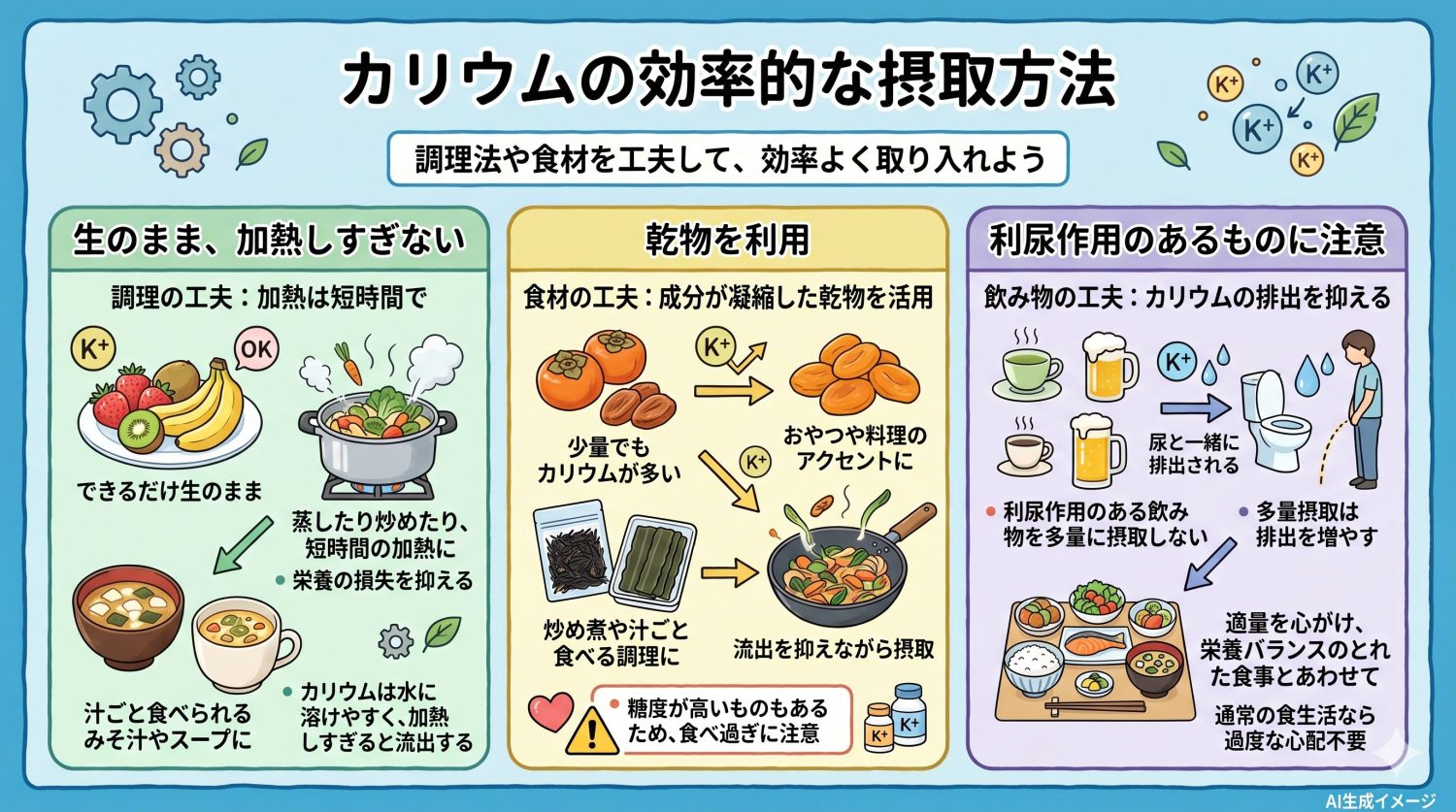 カリウムの効率的な摂取方法