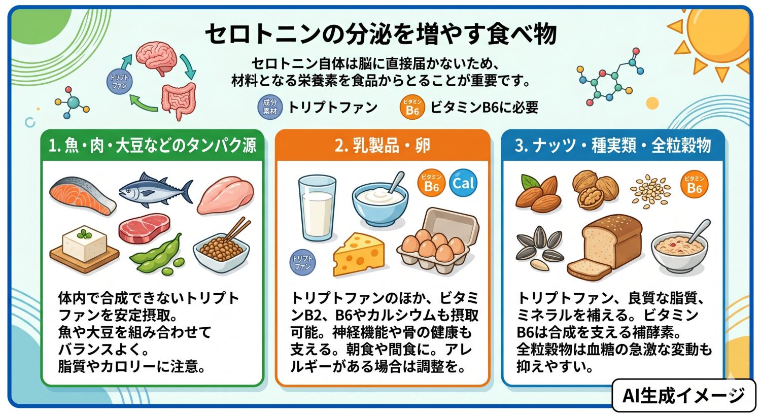 セロトニンの分泌を増やす食べ物