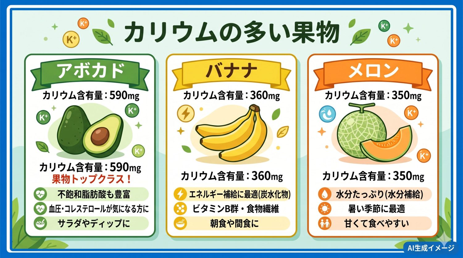 カリウムの多い果物