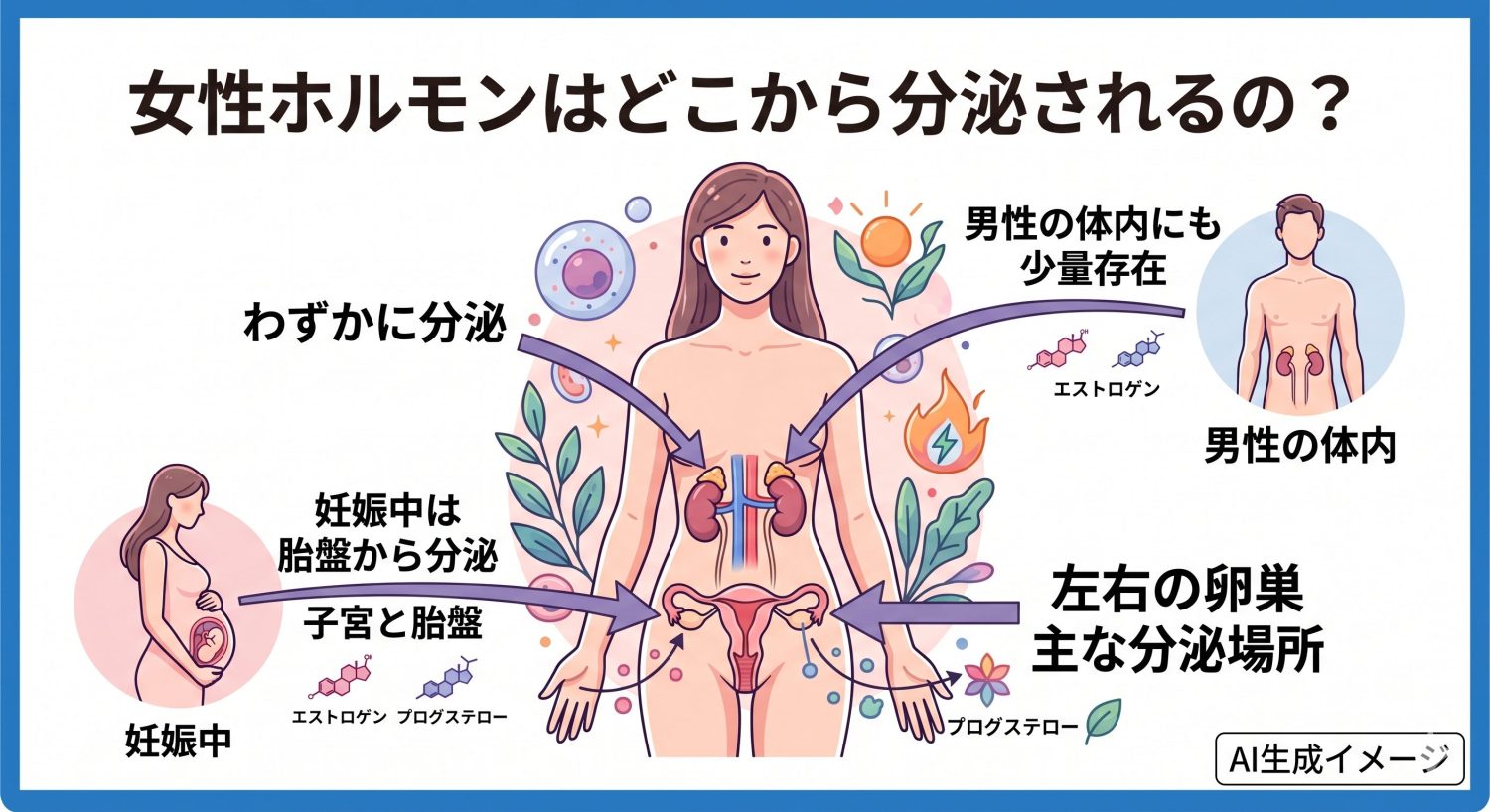 女性ホルモンはどこから分泌されるの？