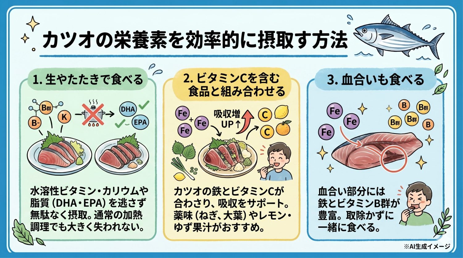 カツオの栄養素を効率的に摂取する方法
